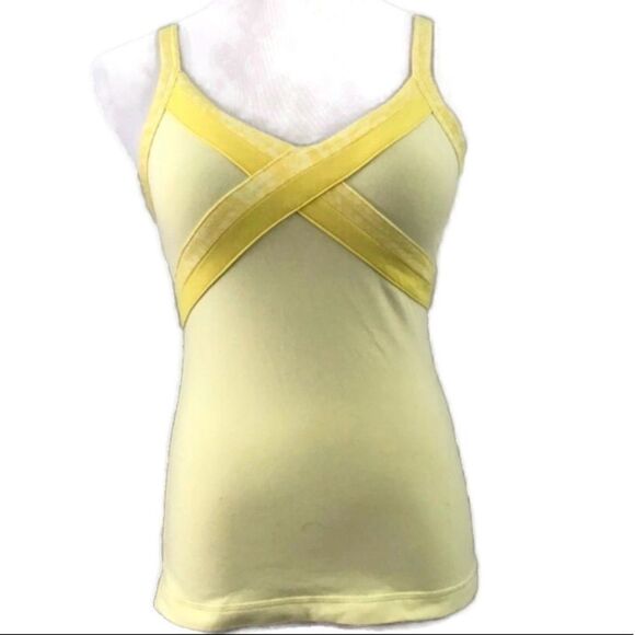 Lululemon Lemon Yellow Criss Cross Tank Top Sz S - Picture 1 of 6